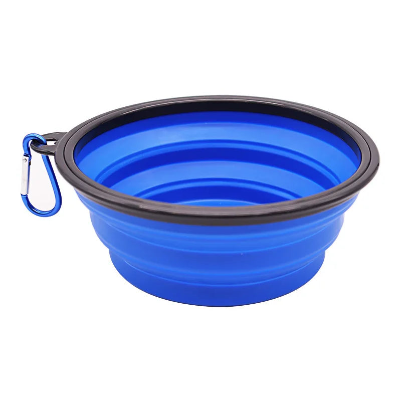 Collapsible Silicone Travel Dog Bowl with Carabiner – Food & Water