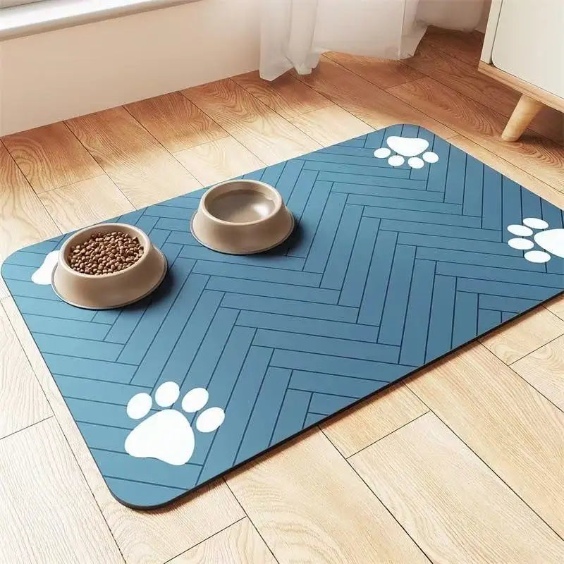Absorbent Pet Feeding Mat with Waterproof Backing – Dog & Cat