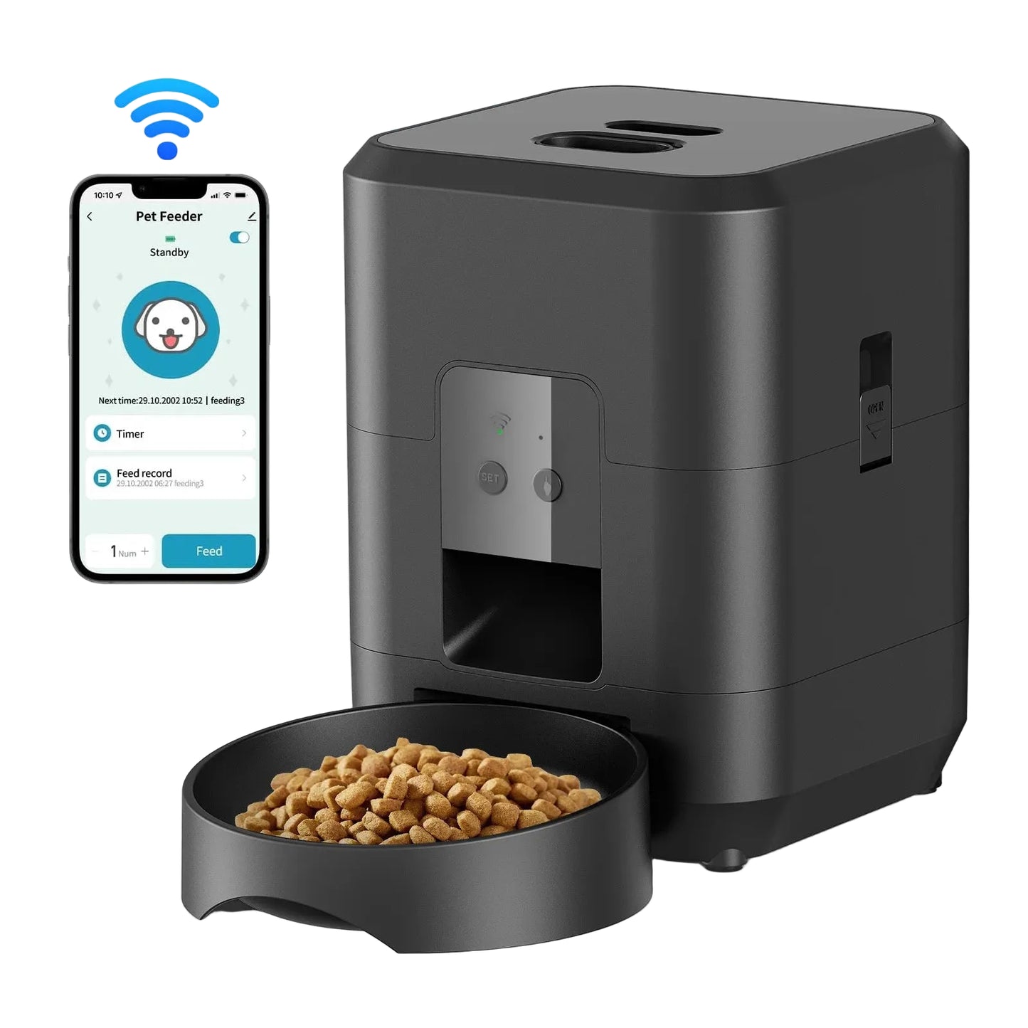 Smart Automatic Pet Feeder 2L – App Control & Timed Feeding