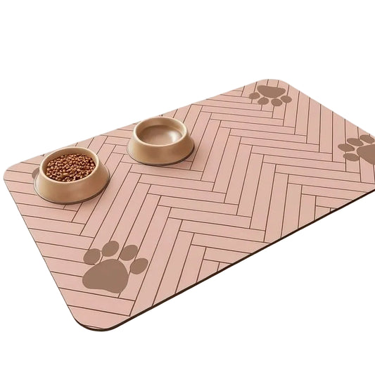 Absorbent Pet Feeding Mat with Waterproof Backing – Dog & Cat