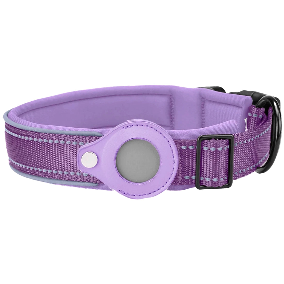 Reflective Dog Collar with AirTag Holder
