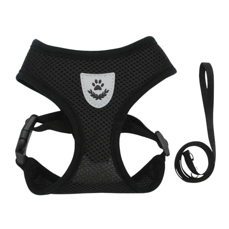Breathable Dog & Cat Harness with Lead – Adjustable Fit
