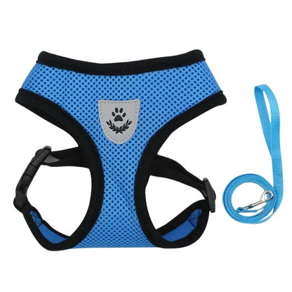 Breathable Dog & Cat Harness with Lead – Adjustable Fit