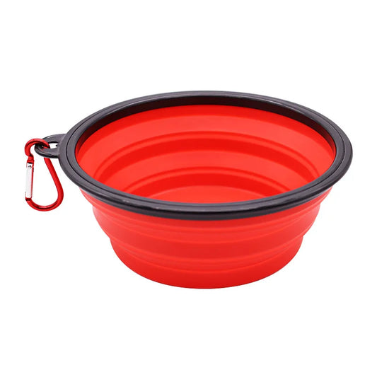 Collapsible Silicone Travel Dog Bowl with Carabiner – Food & Water