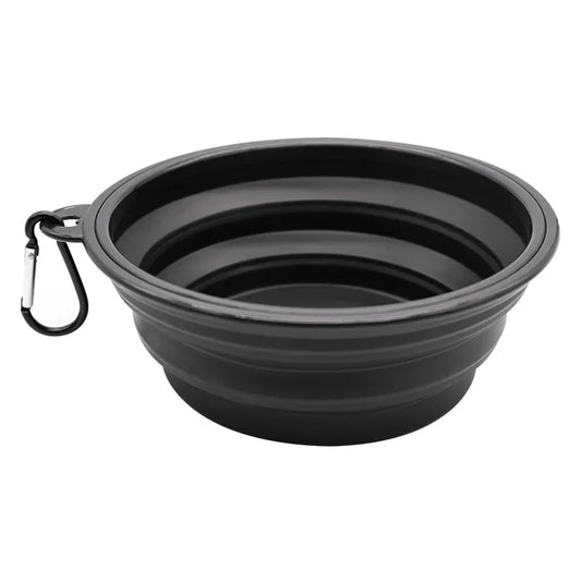 Collapsible Silicone Travel Dog Bowl with Carabiner – Food & Water