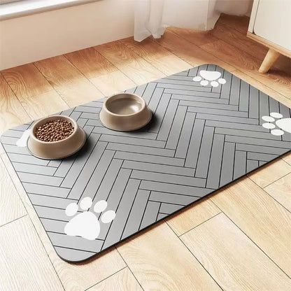 Absorbent Pet Feeding Mat with Waterproof Backing – Dog & Cat