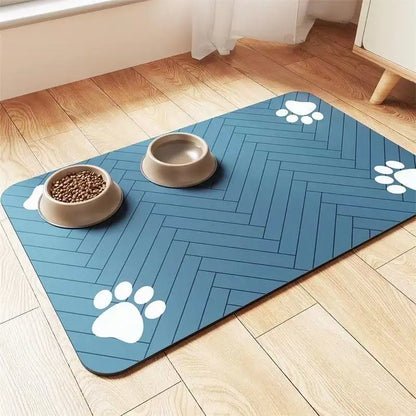 Absorbent Pet Feeding Mat with Waterproof Backing – Dog & Cat