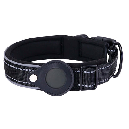Reflective Dog Collar with AirTag Holder
