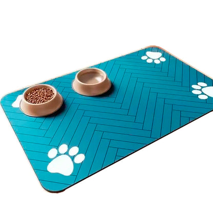 Absorbent Pet Feeding Mat with Waterproof Backing – Dog & Cat