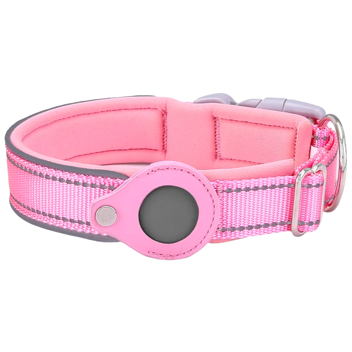 Reflective Dog Collar with AirTag Holder