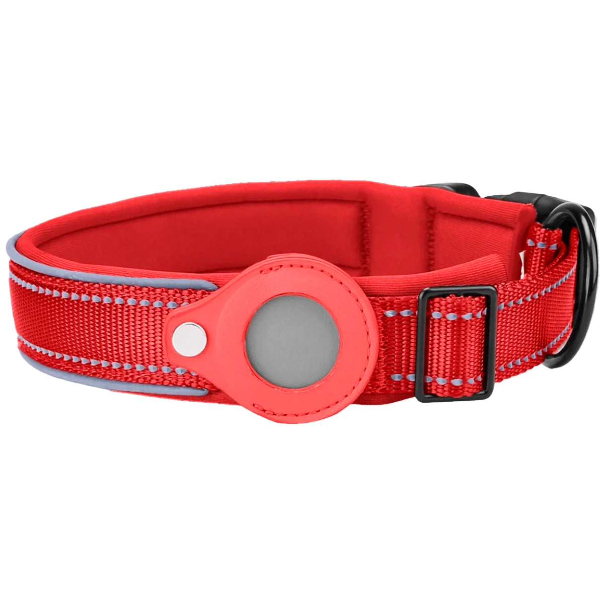 Reflective Dog Collar with AirTag Holder